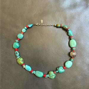 Peyote Bird Turquoise and Sterling Silver Necklace